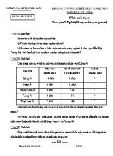 Đề khảo sát năng khiếu học sinh môn Địa lý Lớp 8 - Năm học 2013-2014 - Phòng GD & ĐT Quỳnh Lưu